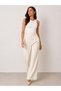 Hayal 27506-26 Women's High Waist Velcro Wide Leg Fabric Trousers - 3
