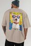 For the Love of Cats 36 Cats Printed Beige Oversize T-Shirt 100% Cotton Unisex Cat Lover Premium Design - 5
