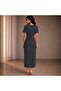 Women's Polka Dot Modal Fabric Side Tie Short Sleeve Maxi Dress - 2