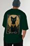 75 Cats for Cat Lovers Printed Green Oversize T-Shirt 100% Cotton Unisex Cat Lover Premium Design - 6