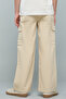 Solid Cargo Pants with Button Closure - 4