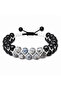 Men's Natural Stone Bracelet Handmade Dragon Back Weave Design – Adjustable Bohemian Premium Accessory Sodalite Stone - 4