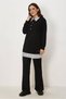 Shirt Garnished Sweatshirt Tunic 46471 - 2