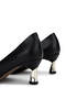 Women's Faux Leather Black Heeled Shoes - 5