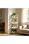 OneDcor Hollow Cutout PVC 4-Tier Corner Shelf, Multi-scene Freestanding Corner Storage Rack - 4