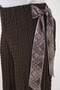 Women's Brown Trousers with Scarf Detail - 7