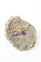 Amethyst Stone Heart-Shaped Steel Earrings - Gold Color - 5
