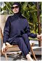 Black Full Covered Water Repellent Fast Drying Side Adjustable Zippered Hijab Swimsuit - 2