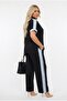 Women's Plus Size Short Sleeve Half Zipper Garnished Tracksuit Set 8261-26 - 3