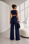 Women's Backless Tie Detailed Sleeveless Blouse and Palazzo Pants Set - 2
