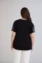 V-Neck Daisy Lace Detailed Combed Cotton T-Shirt - 4