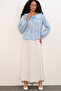 Women's Baby Collar Shirt Blouse 1463 - Blue - 2