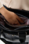 Women's Black Multi-Compartment First Class Vegan Leather Hand, Shoulder and Crossbody Bag |   Daily Handbag - 6