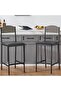- Set of 2 Bar Stools, 39.2 Inches High, with Wide, Comfortable Seat, Modern Square Upholstered with Backrest and Footrest for Island, Counter, Dining Room