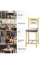 Bar Stools Set of 2, Upholstered Bar Chairs with Gold, Thick Cushion, Counter Height Barstools for Kitchen Island Apartment Counter Bar - 5