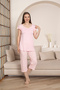 Premium Women's Viscose High Quality Plaid Short Sleeve Bermuda Summer Pajama Set - 2