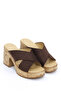 Frm 703 Thick Heeled Cross-Strapped Slippers