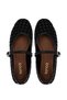 Women's Faux Leather Black Ballerina Shoes - 5