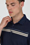 Polo Collar Cotton Pocketless Striped Short Sleeve T-Shirt - 2