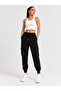 Women's Black Double Cargo Pocket Sweatpants Elastic Waist Casual Sweatpants - 2