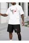 Unisex Bull Logo Oversize T-Shirt Shorts Two-Piece Set