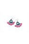 Hand Knitted Ethnic Earrings with Flowers - 3