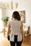Women's Strappy Polka Dot Corset Look Peplum Blouse - 3