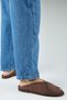 Jimena Women's Genuine Leather Flat Open-Front Detailed Sabo Brown Slippers - 5