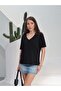 Women's Massi Interlock Fabric V-Neck Oversize T-Shirt