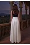 Women's Ecru Zippered Satin Mevlana Skirt High Waist Long Flared Skirt - 3
