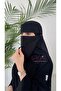 نقاب وسط مايل بقفلة (مطاطين) ثابت على الراس - 2