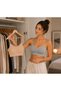 2-Piece Sports String Strap Ribbed Women's Removable Padded Bra 2-Pack - Skin - Gray - 7