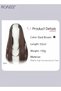 V-Shaped Layered Hair Extension One Piece Straight Wig with 4 Clips Heat Resistant Synthetic Hairpiece for Women Girls (55cm,Dark Brown) - 3