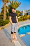 Men's Tesettür Pool and Sea Shorts Water Repellent Quick Dry Underwear Swim Trunks Gray - S2505-1