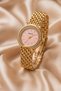Liora Gold – Special Design Women's Wristwatch with Pink Dial and Stone Detail - 3