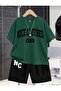 Summer Children's T-Shirt Shorts Unisex (Black Ni̇ceclothes N.C.E Print)