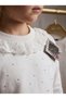 Girl's Stoned Lace Collar Long Sleeve Badi, Ages 2-5