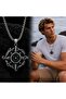Stainless Steel Works Case Marine and Gothic Style Compass Pendant