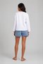 White Colored Silk Short Kimono with Border - 4