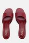 Women's burgundy strappy stiletto heel sandals - 6