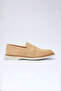 Beige Laceless Suede 100% Leather Shoes 1033260166
