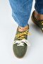 Barbella Women's Genuine Leather Three Separate Alternative Lace-Up Khaki Sneakers - 8