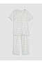 Vizyon New Season V-Neck Printed Maternity Pajama Set - 5