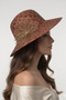 Straw Wide Brim Women's Summer Vacation Model |   Brown Chiffon Floral Fedora Hat - 3