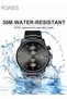 Mens Fashion Business Watch Stainless Steel Waterproof Chronograph Quartz Wristwatch - 4