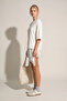 Crew Neck Oversize Asymmetrical Lace Detailed T-Shirt - 2