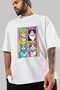 For the Sake of Cats 119 Front Cat Printed White Oversize T-Shirt 100% Cotton Unisex Cat Lover Premium Design - 3