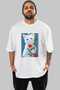 For the Sake of Cat Love 115 Front Cat Printed White Oversize T-Shirt 100% Cotton Unisex Cat Lover Premium Design - 2