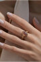 Strawberry Quartz Ring Gold Color Adjustable Copper Top Plated