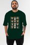 For the Love of Cats 50 Front Cat Printed Green Oversize T-Shirt 100% Cotton Unisex Cat Lover Premium Design - 2